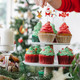 Merry Christmas Cake Toppers - 24pcs